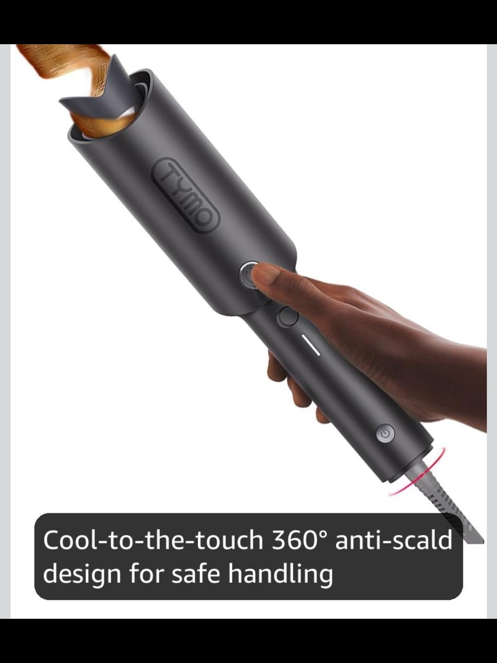 Tymo Curling Iron Wand in Matte Black